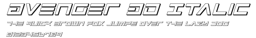 Avenger 3D Italic Preview