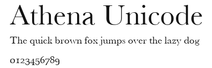 Athena Unicode Preview
