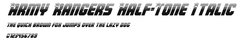 Army Rangers Half-Tone Italic Preview