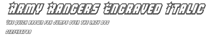 Army Rangers Engraved Italic Preview