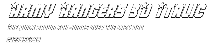 Army Rangers 3D Italic Preview