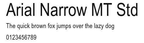 Arial Narrow MT Std Preview