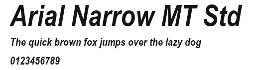 Arial Narrow MT Std Preview