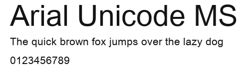 Arial Unicode MS Preview