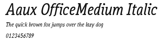 Aaux OfficeMedium Italic Preview