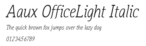 Aaux OfficeLight Italic Preview