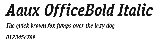 Aaux OfficeBold Italic Preview
