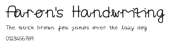 Aaron's Handwriting Preview