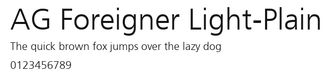 AG Foreigner Light-Plain Preview