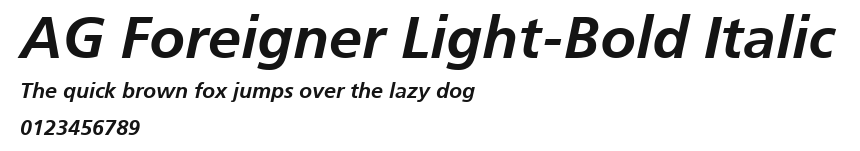 AG Foreigner Light-Bold Italic Preview