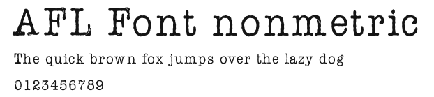AFL Font nonmetric Preview