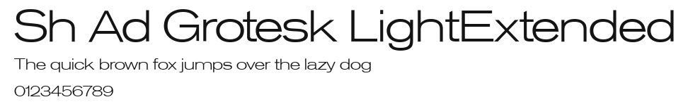 Sh Ad Grotesk LightExtended Preview