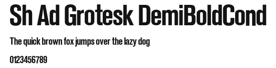 Sh Ad Grotesk DemiBoldCond Preview