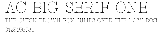 AC Big Serif One Preview