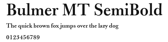 Bulmer MT SemiBold Preview