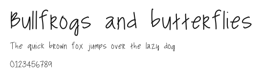 Bullfrogs and butterflies.ttf