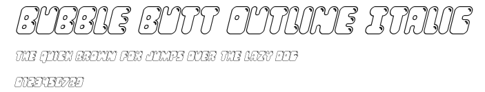 Bubble Butt Outline Italic.ttf