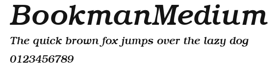 BookmanMedium Preview