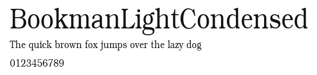 BookmanLightCondensed Preview