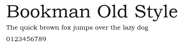 Bookman Old Style Preview