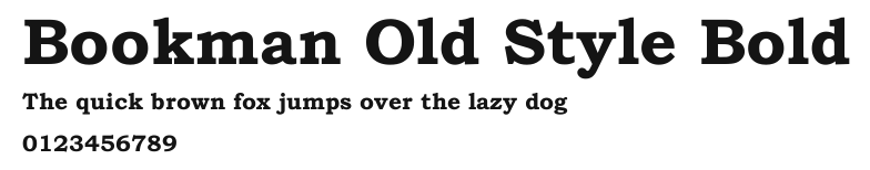 Bookman Old Style Bold Preview