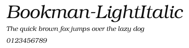 Bookman-LightItalic Preview