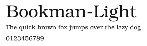 Bookman-Light Preview