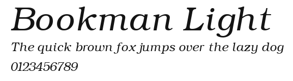 Bookman Light Preview