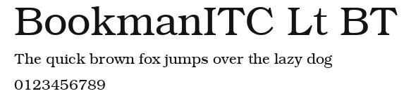 BookmanITC Lt BT Preview