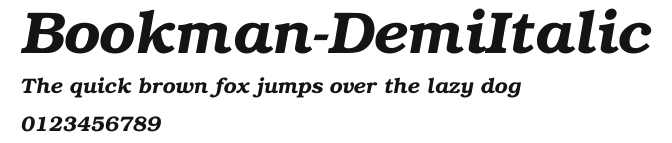 Bookman-DemiItalic Preview