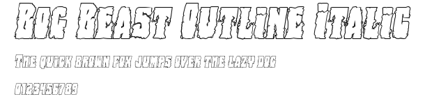 Bog Beast Outline Italic Preview
