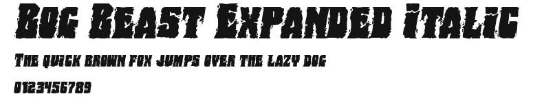Bog Beast Expanded Italic Preview