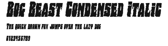 Bog Beast Condensed Italic Preview
