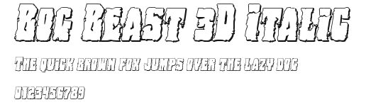 Bog Beast 3D Italic Preview