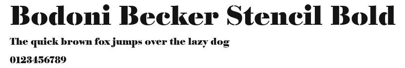 Bodoni Becker Stencil Bold Preview