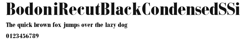 BodoniRecutBlackCondensedSSi Preview