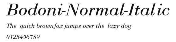 Bodoni-Normal-Italic Preview