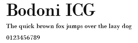 Bodoni ICG Preview