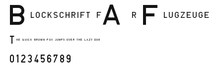 Blockschrift für Flugzeuge Preview