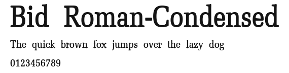 Bid Roman-Condensed Preview
