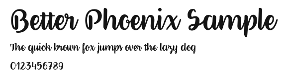 Better Phoenix Sample.otf