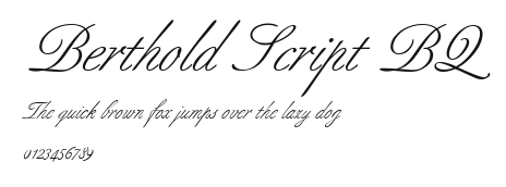 Berthold Script BQ Preview
