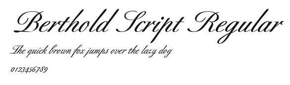Berthold Script Regular Preview