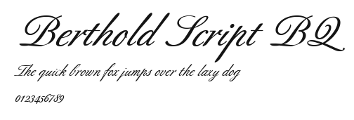 Berthold Script BQ Preview