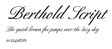 Berthold Script Preview