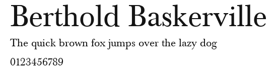 Berthold Baskerville Preview