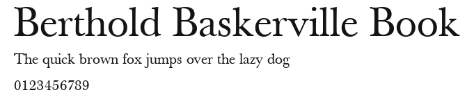 Berthold Baskerville Book Preview