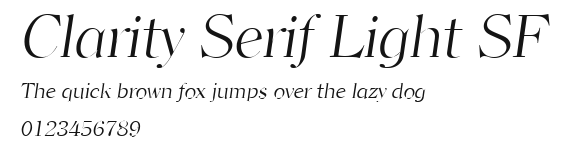 Clarity Serif Light SF Preview