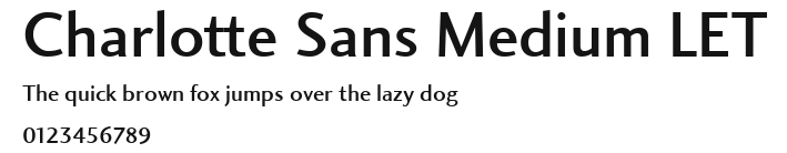 Charlotte Sans Medium LET Preview