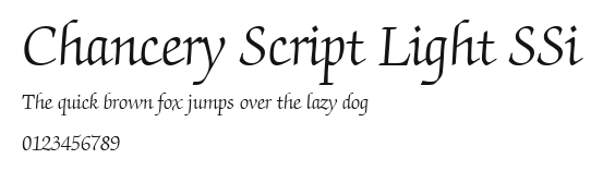 Chancery Script Light SSi Preview